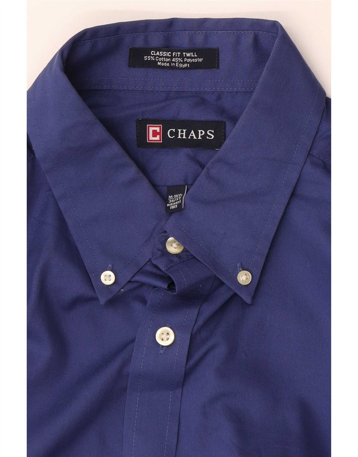 Chaps Mens Shirt Size 16 1/2 Large Blue Cotton