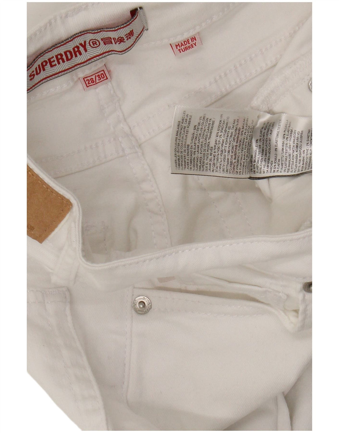 Superdry Womens Skinny Jeans W28 L30 White Cotton