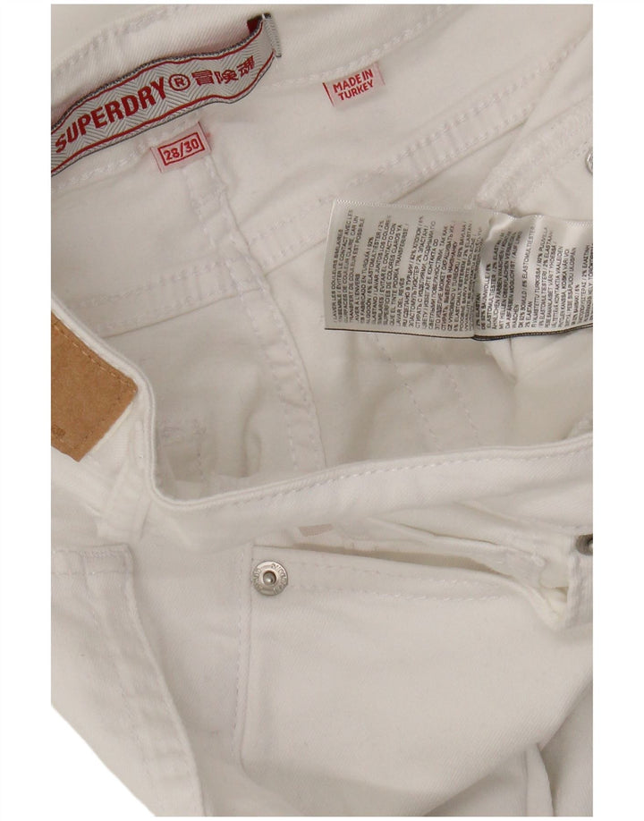 Superdry Womens Skinny Jeans W28 L30 White Cotton