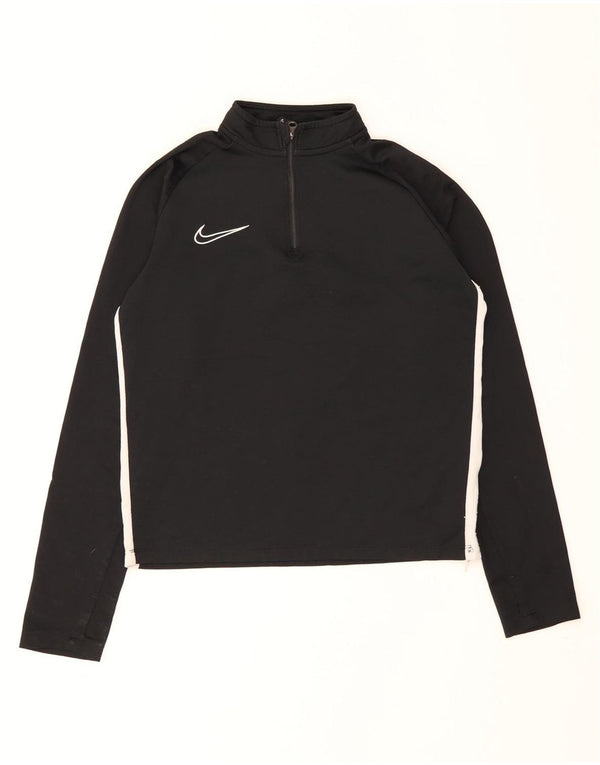 Nike Boys Dri Fit Zip Neck Tracksuit Top Jacket 10-11 Years Medium Black