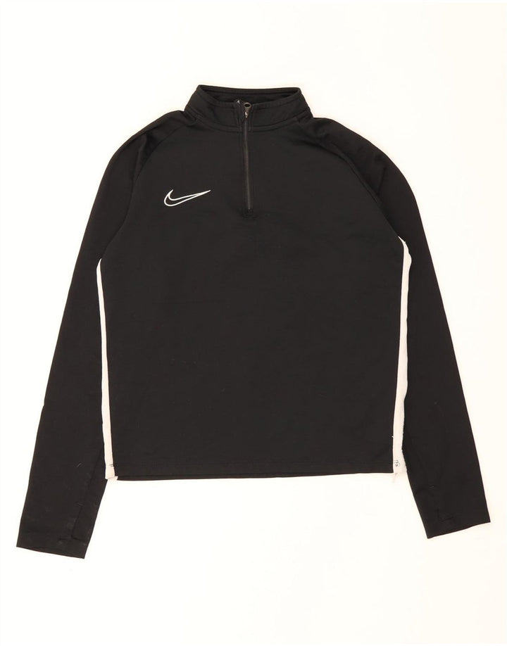 Nike Boys Dri Fit Zip Neck Tracksuit Top Jacket 10-11 Years Medium Black