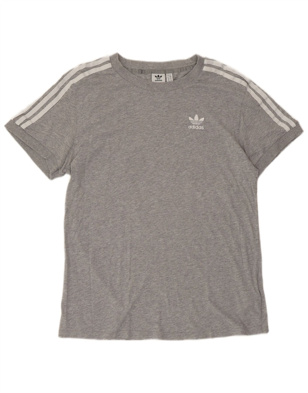 ADIDAS Womens Oversized T-Shirt Top UK 10 Small Grey Cotton