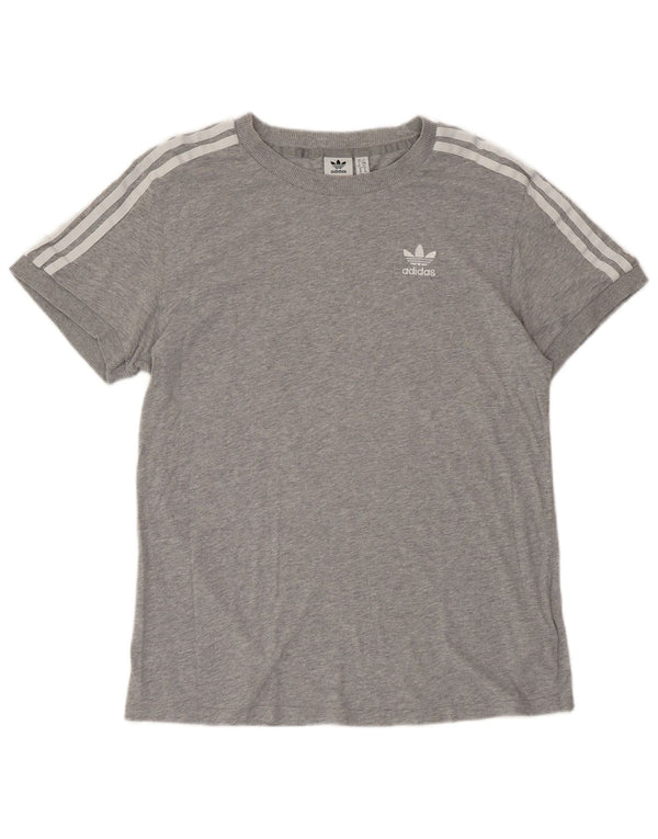 ADIDAS Womens Oversized T-Shirt Top UK 10 Small Grey Cotton