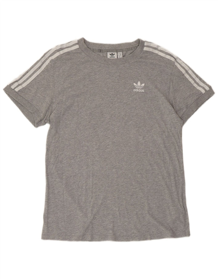ADIDAS Womens Oversized T-Shirt Top UK 10 Small Grey Cotton