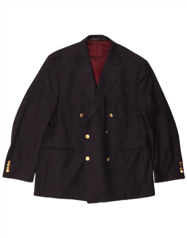 Marks & Spencer Mens Double Breasted Blazer Jacket UK 42 Large Navy Blue