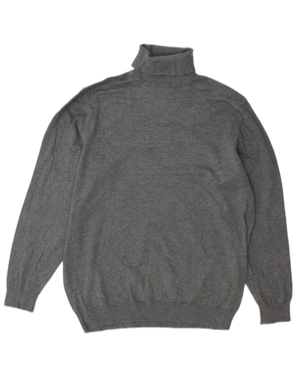 Zara Womens Roll Neck Jumper Sweater UK 16 Large Grey Viscose