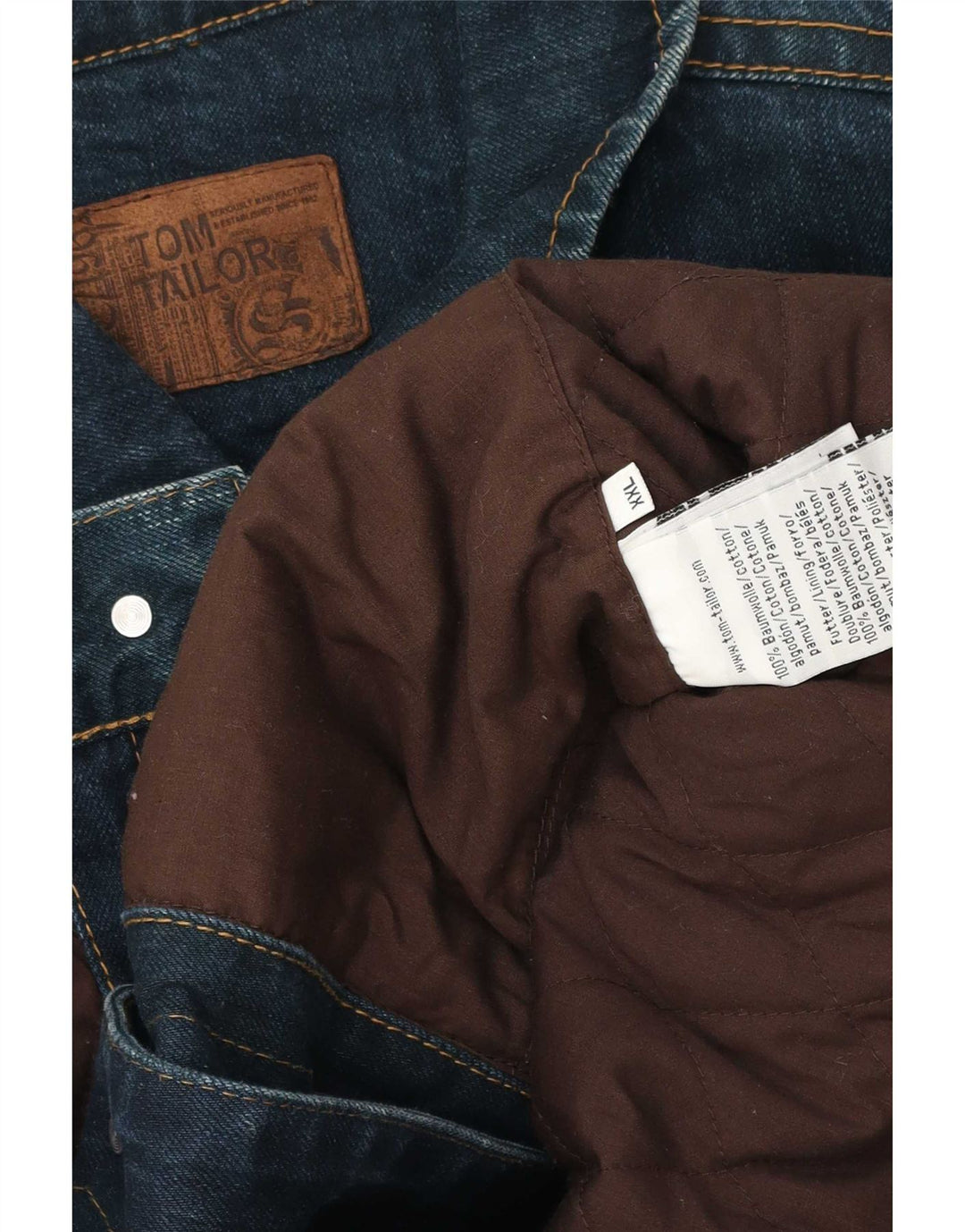 Tom Tailor Mens Denim Jacket UK 44 2XL Blue Cotton