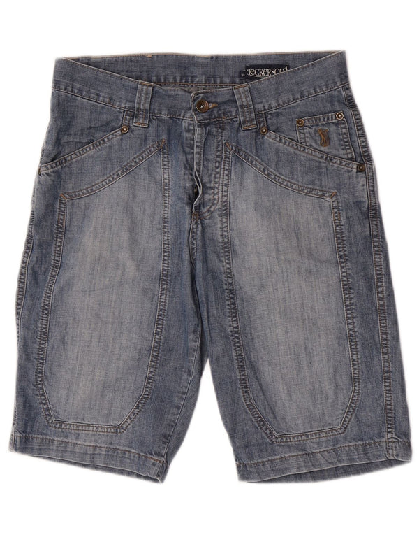 Jeckerson Mens Denim Shorts W30 Medium Blue Cotton