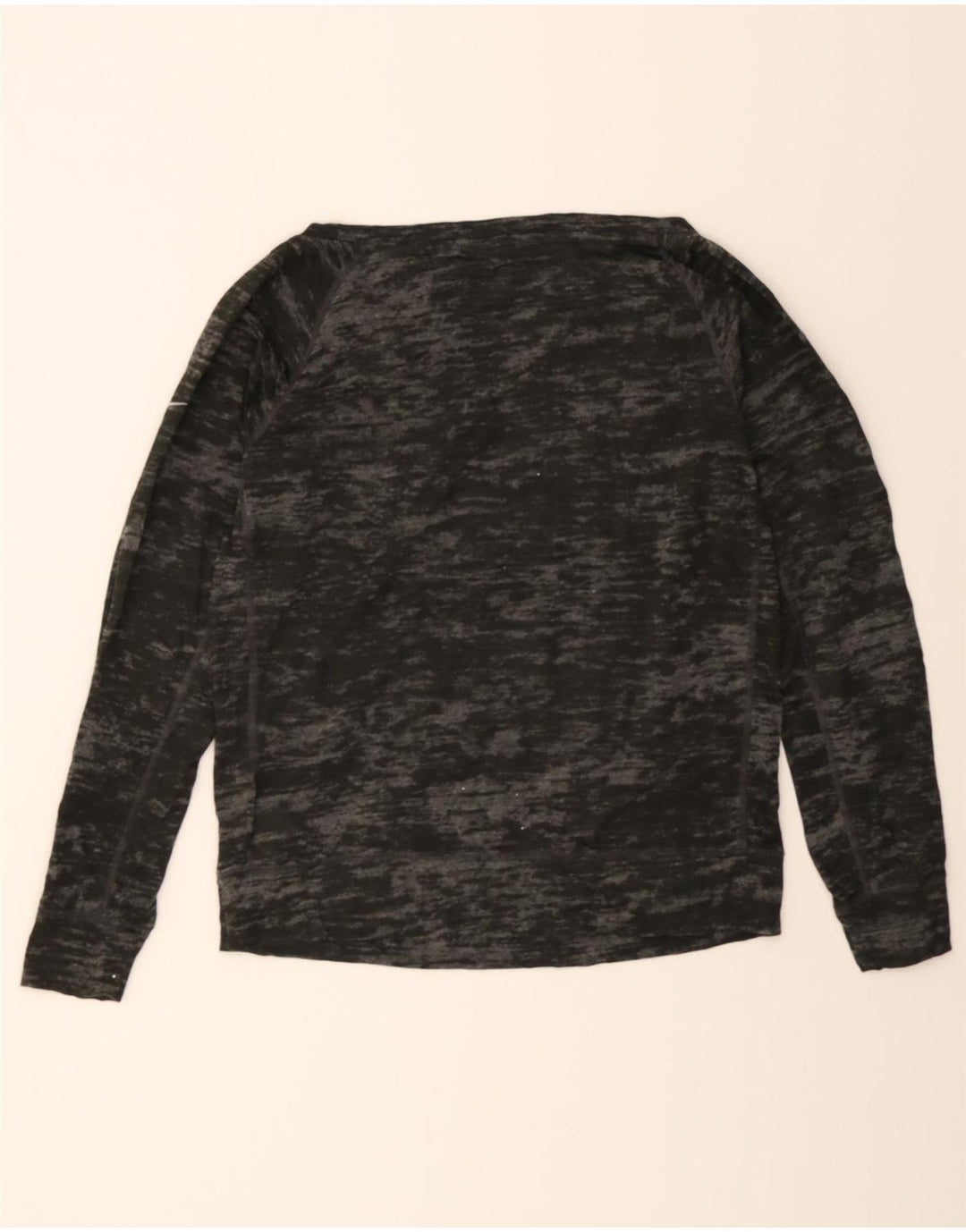 NIKE Womens Sweatshirt Jumper UK 14 Medium Black Tie Dye Polyester Vintage Nike and Second-Hand Nike from Messina Hembry 