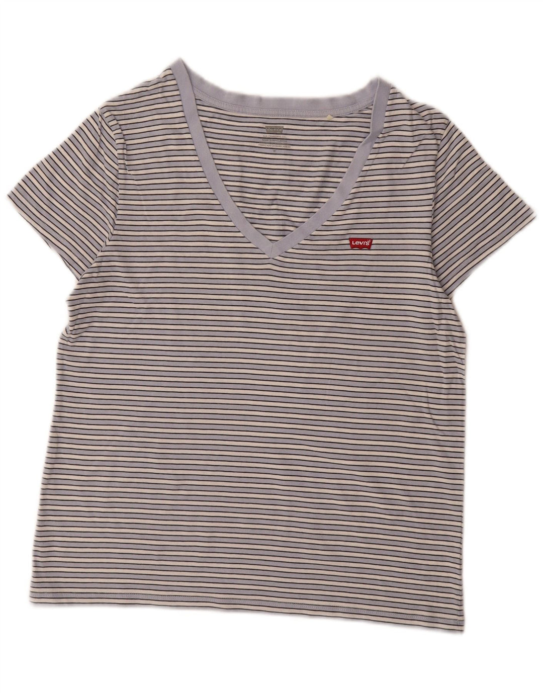 Levi's Womens T-Shirt Top UK 12 Medium Blue Striped