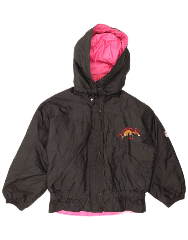 BRUNIK Womens Oversized Hooded Windbreaker Jacket IT 42 Medium Black