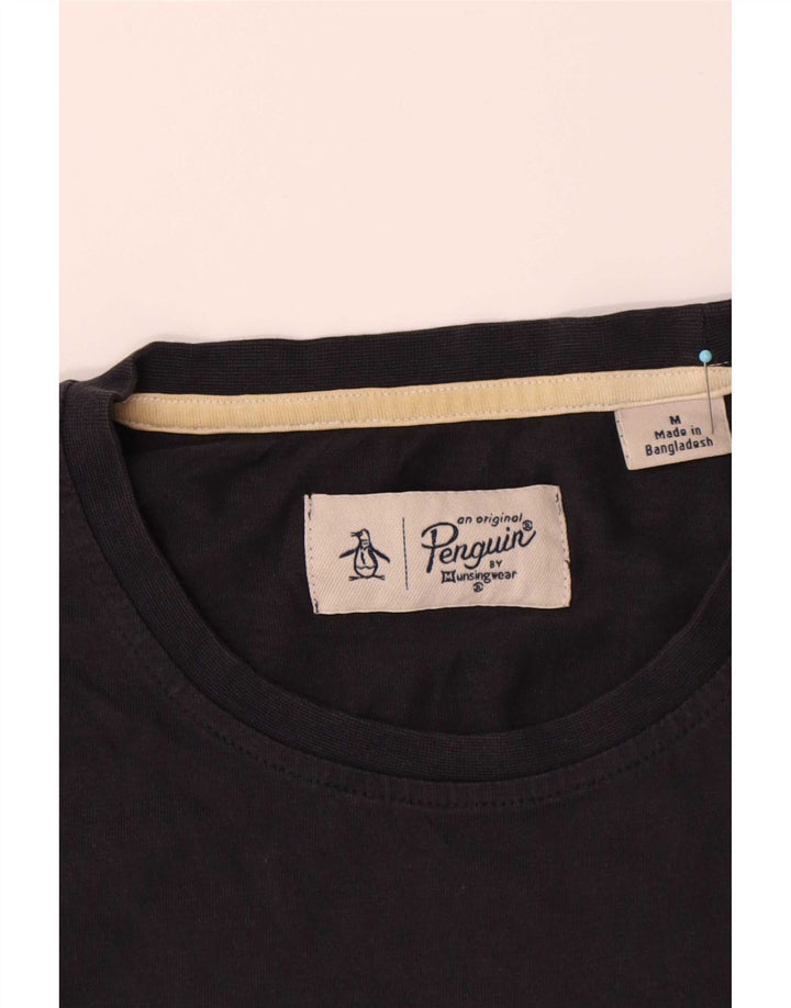 Penguin Mens T-Shirt Top Medium Navy Blue Cotton