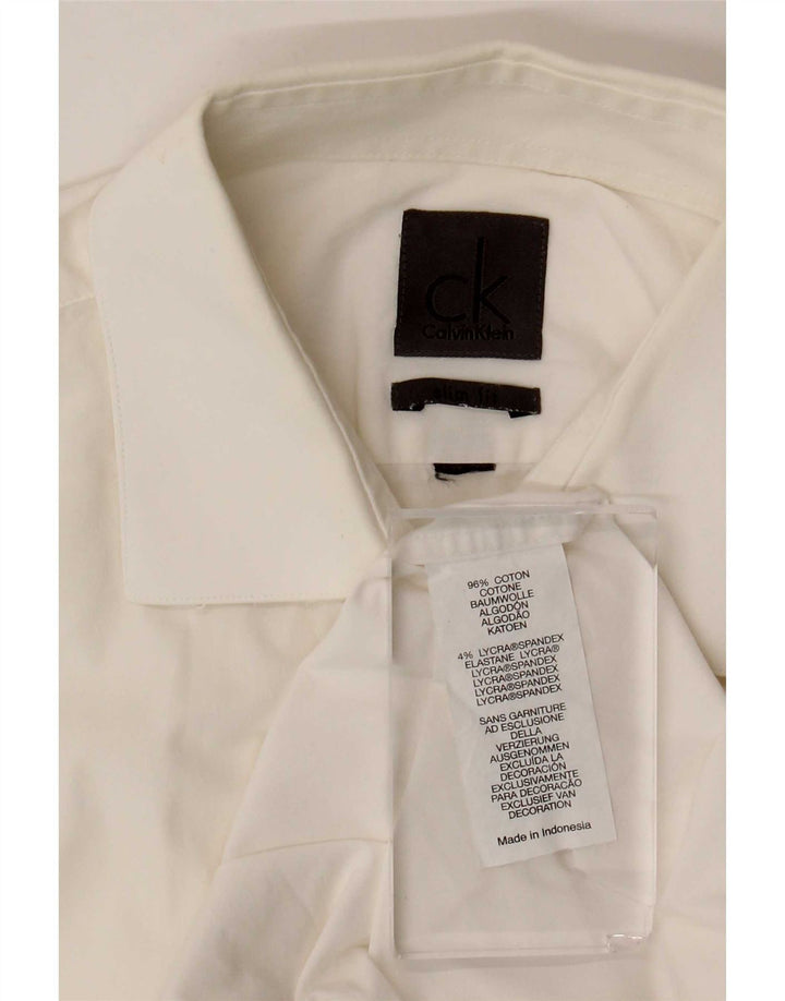 Calvin Klein Mens Short Sleeve Shirt Medium White Cotton