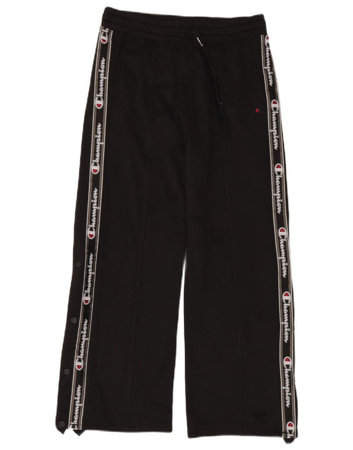 Champion Womens Graphic Tracksuit Trousers UK 10 Small Black Polyester
