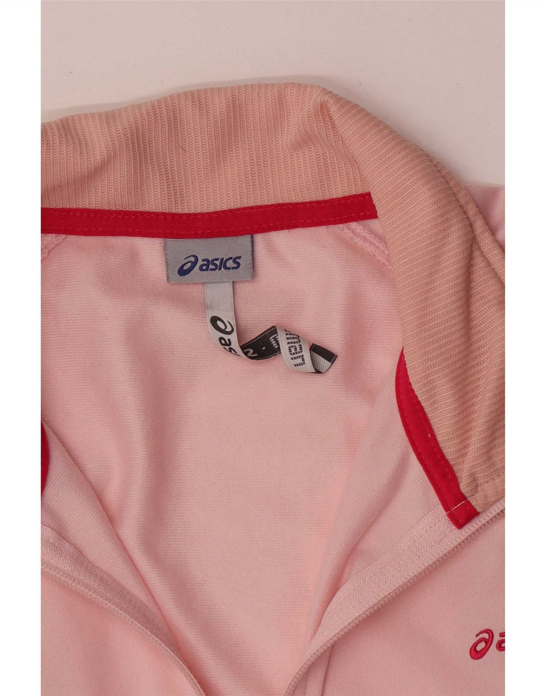 Asics Womens Tracksuit Top Jacket UK 16 Large Pink Colourblock Polyester