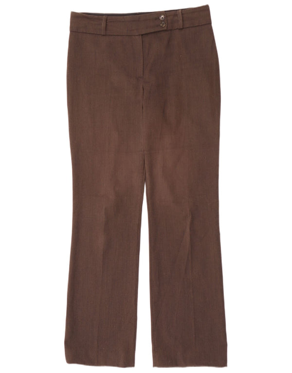 Marks & Spencer Womens Bootcut Suit Trousers UK 10 Small W32 L31 Brown