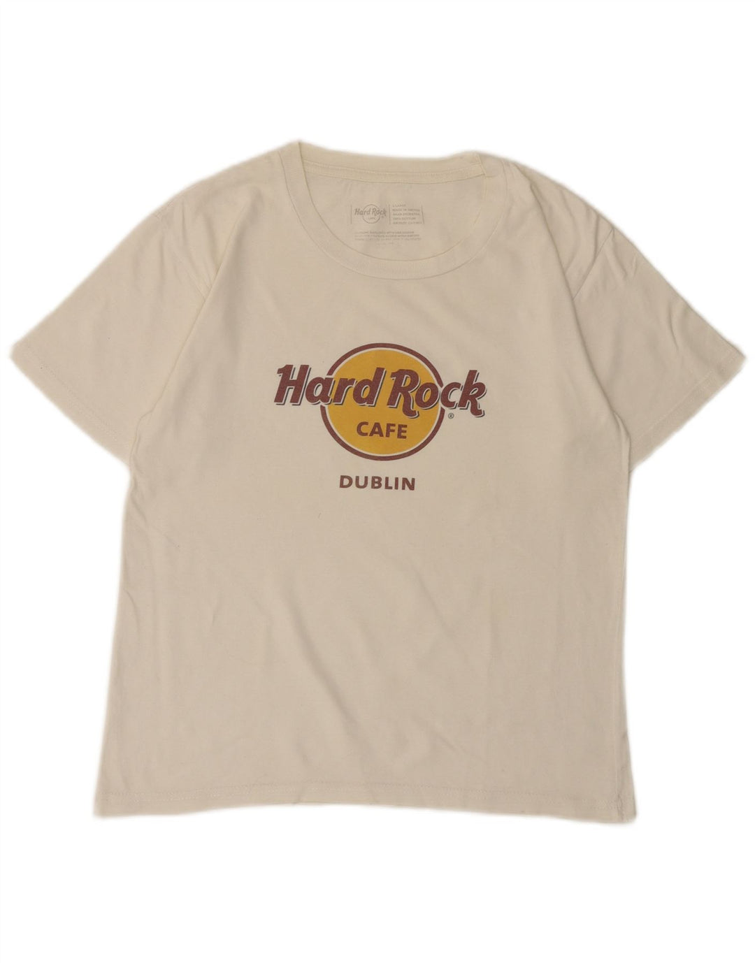 Hard Rock Cafe Womens Dublin Graphic T-Shirt Top UK 18 XL White Cotton