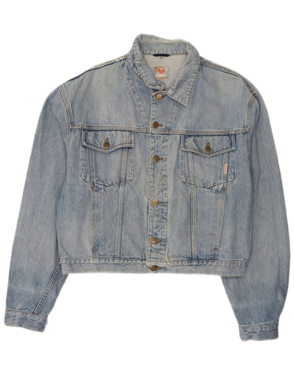 Stefanel Womens Denim Jacket UK 18 XL Blue Cotton