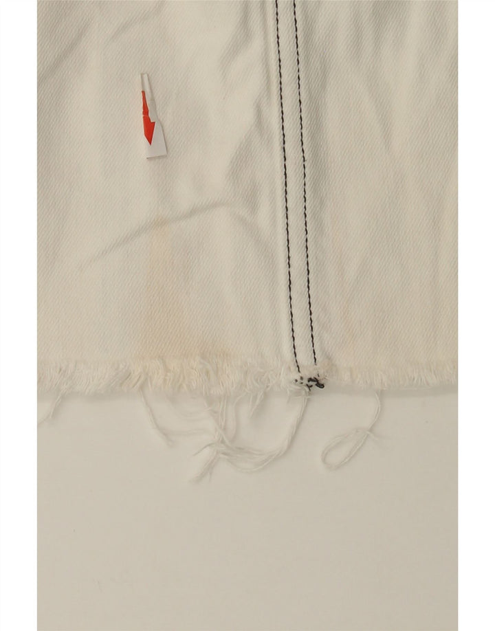 Zara Womens Mini Denim Skirt Small W27  White