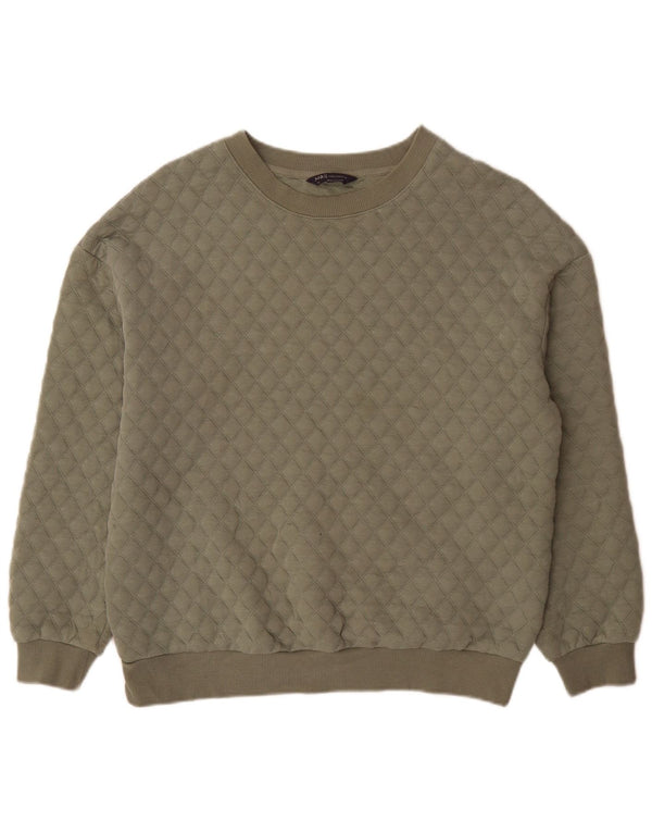 Marks & Spencer Womens Oversized Sweatshirt Jumper UK 12 Medium Khaki