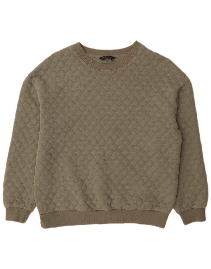 Marks & Spencer Womens Oversized Sweatshirt Jumper UK 12 Medium Khaki