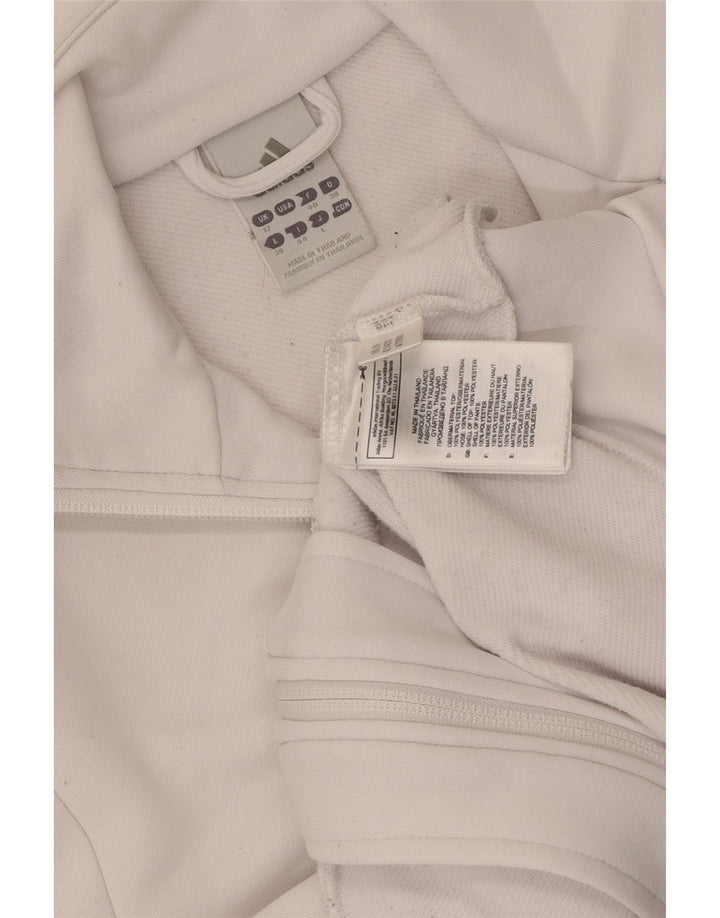 Adidas Womens Tracksuit Top Jacket UK 12 Medium White Polyester