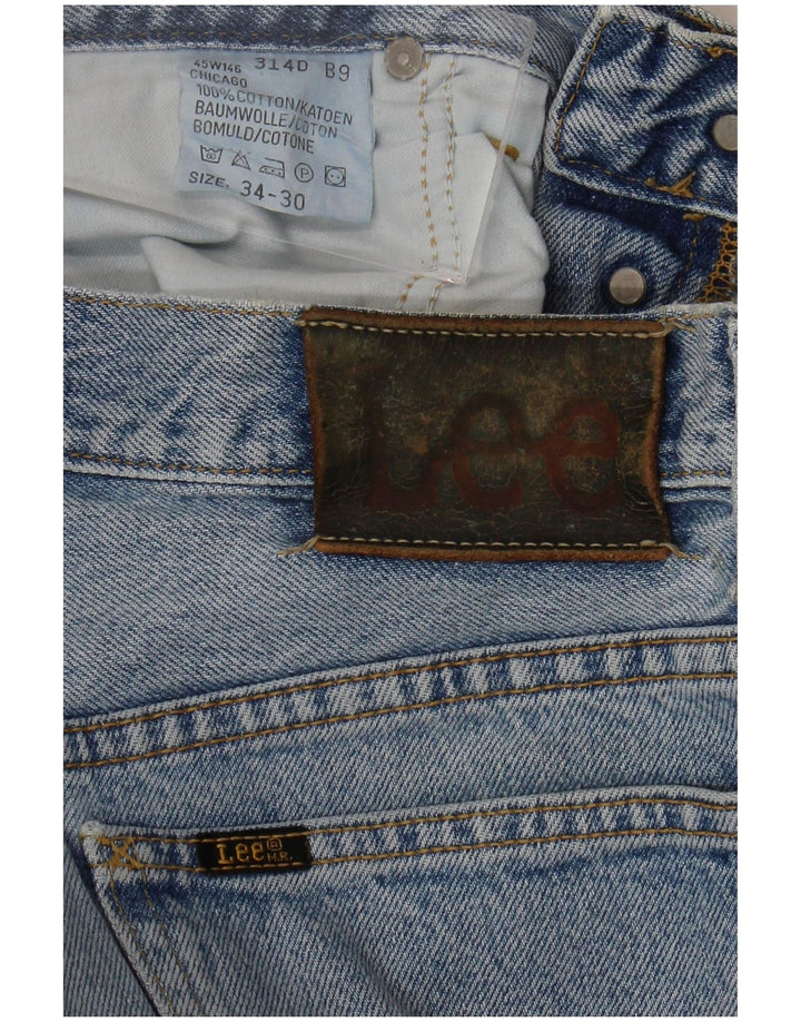Lee Mens Straight Jeans W34 L30 Blue Cotton
