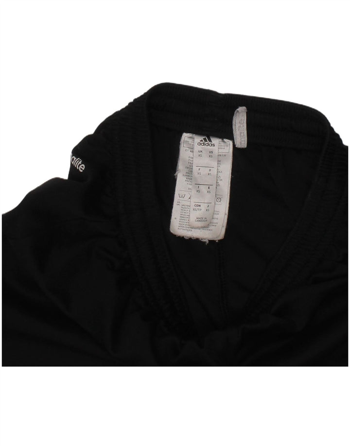 ADIDAS Boys Climalite Sport Shorts 7-8 Years XS Black Polyester