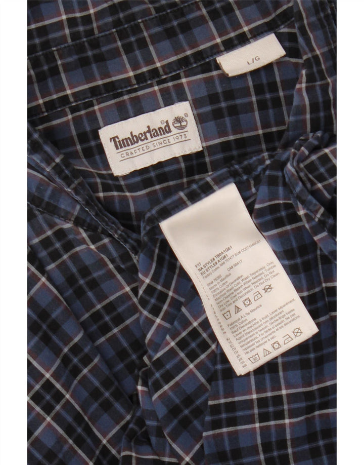TIMBERLAND Mens Shirt Large Blue Check Cotton