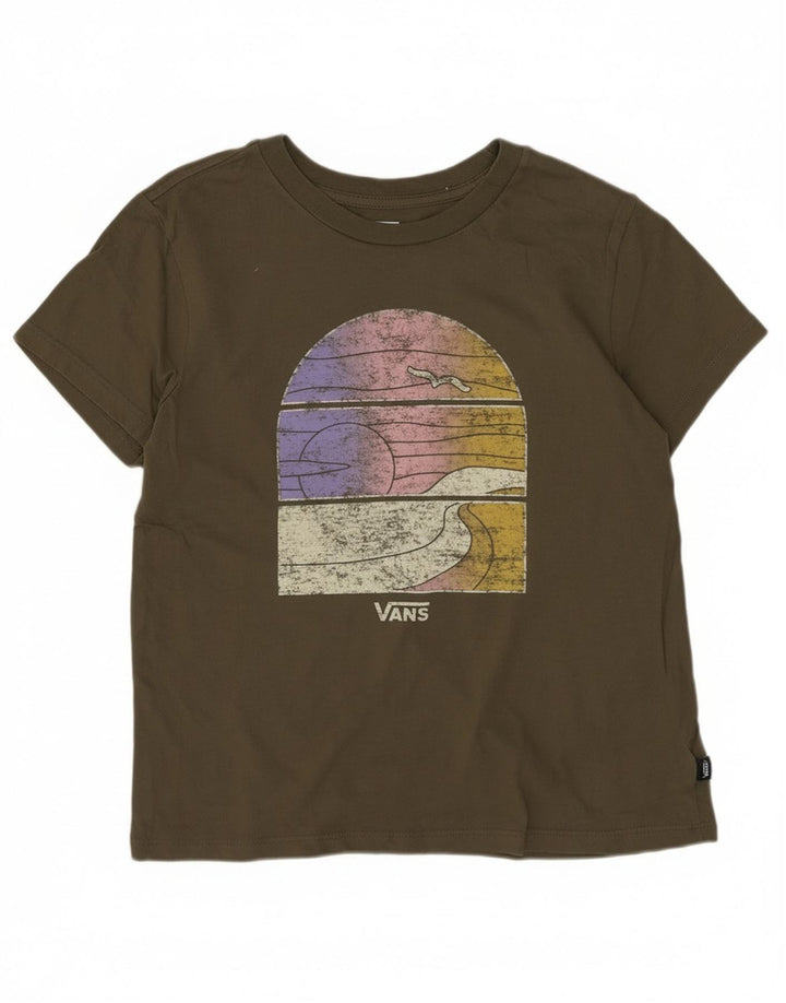 Vans Boys Graphic T-Shirt Top 10-11 Years Medium Khaki Cotton