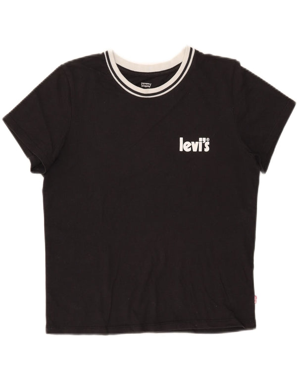 LEVI'S Womens T-Shirt Top UK 6 XS Black