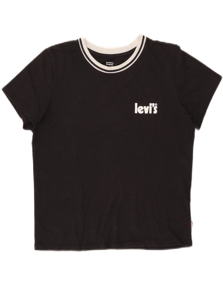 LEVI'S Womens T-Shirt Top UK 6 XS Black