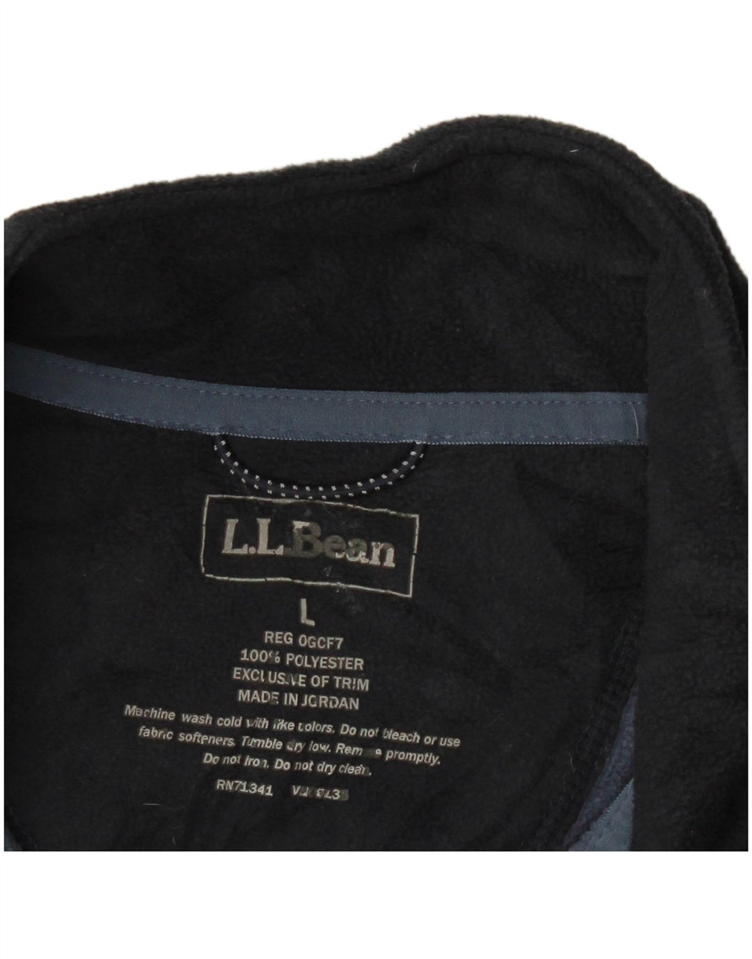 L.L.Bean Mens Fleece Jacket UK 40 Large Navy Blue Polyester
