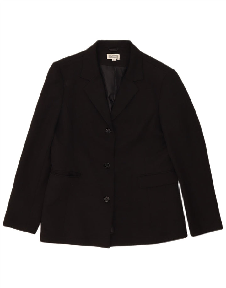 Etam Womens 3 Button Blazer Jacket UK 16 Large Black Polyester