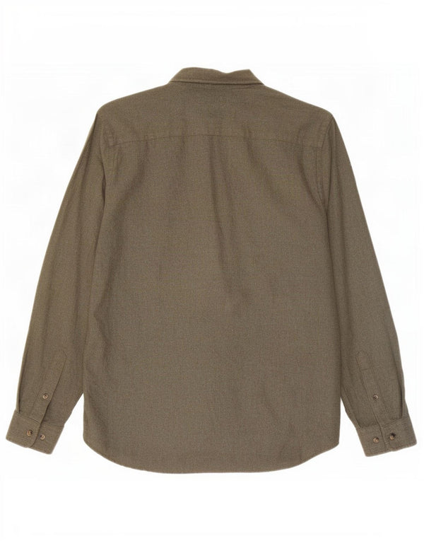 Jack & Jones Mens Flannel Shirt Small Khaki Cotton