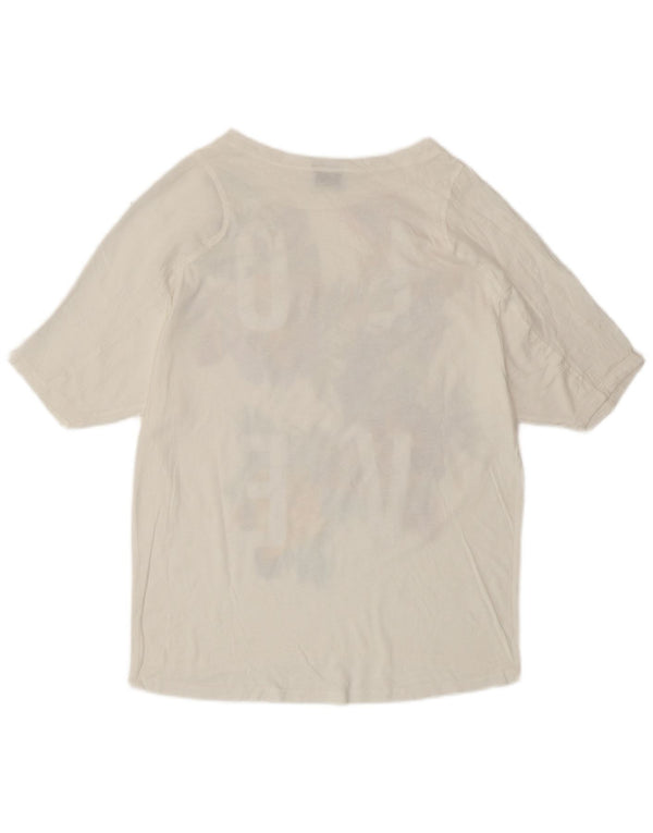ZARA Womens Graphic T-Shirt Top UK 10 Small White Floral