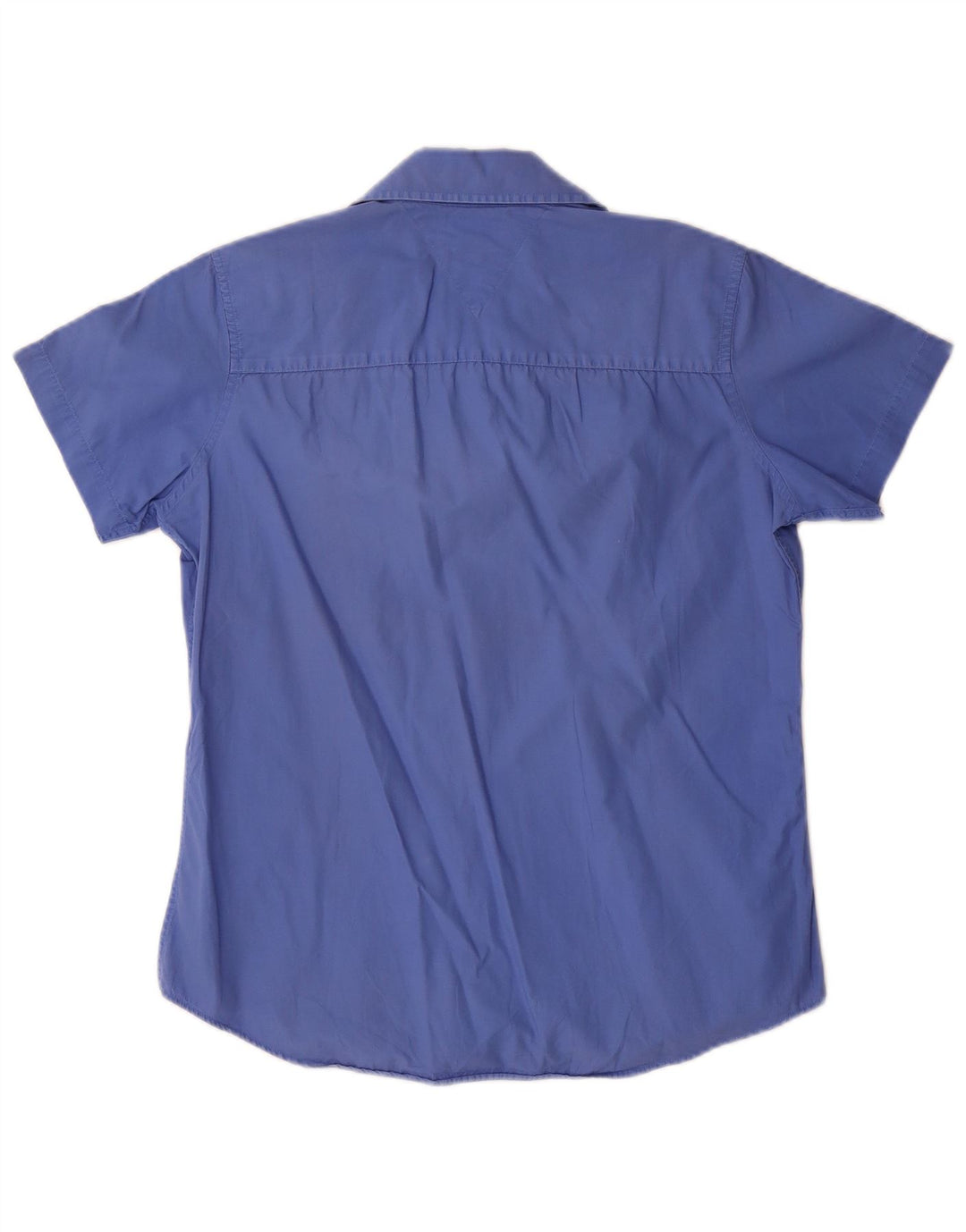 Tommy Hilfiger Womens Short Sleeve Shirt US 8 Medium Blue Cotton