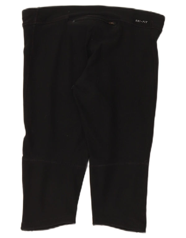 Nike Womens Dri Fit Capri Leggings UK 14 Medium  Black Polyester