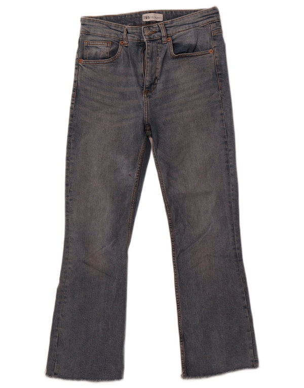 Zara Womens Crop Bootcut Jeans EU 38 Small W28 L26 Blue Cotton