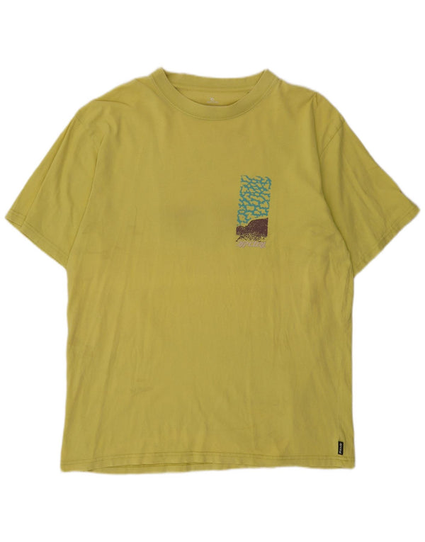 Rip Curl Mens Graphic T-Shirt Top Large Yellow
