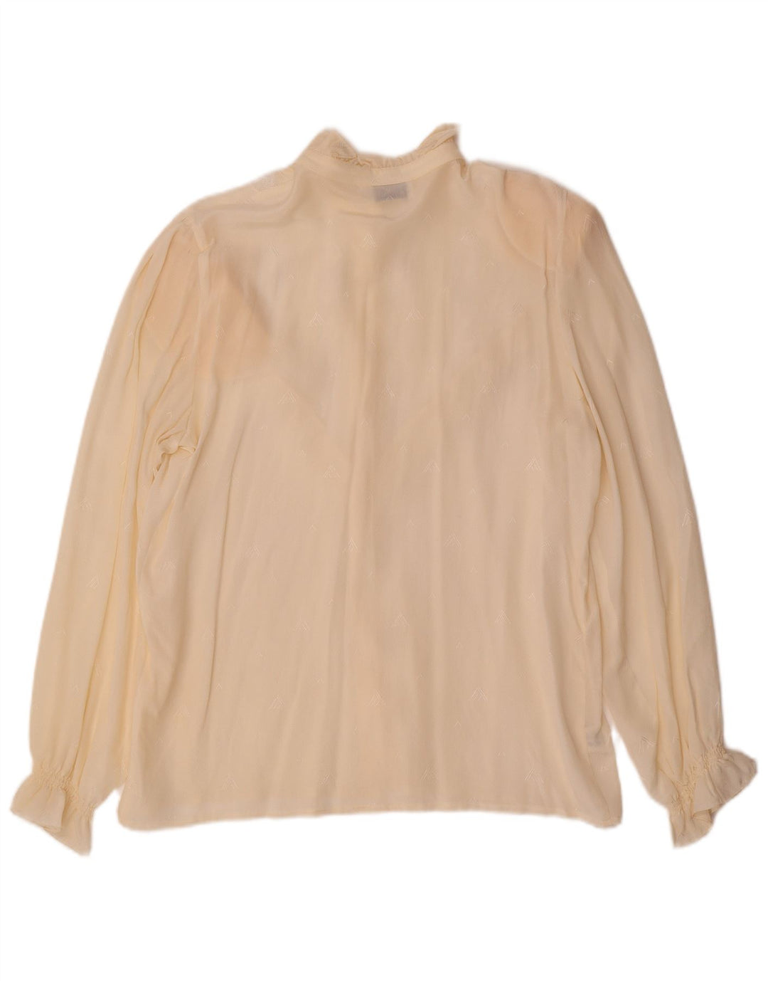 VINTAGE Womens Shirt Blouse IT 44 Medium Off White Floral Acetate