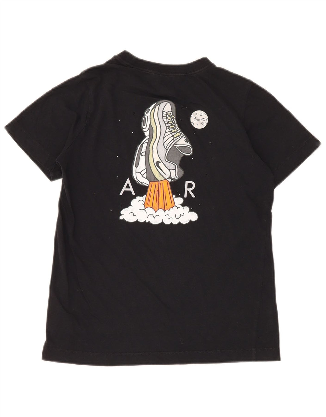 NIKE Boys Graphic T-Shirt Top 10-11 Years Medium Black Cotton