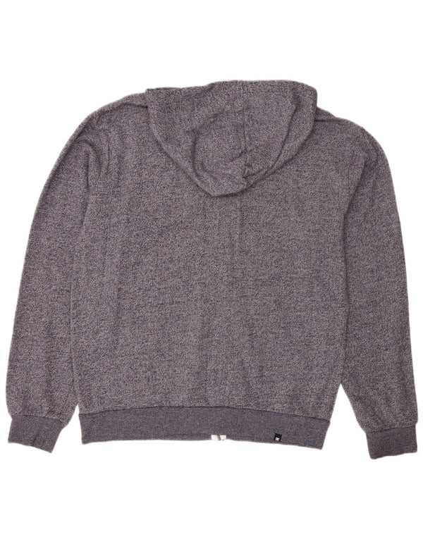 DC Mens Zip Hoodie Sweater Medium Grey Flecked Cotton