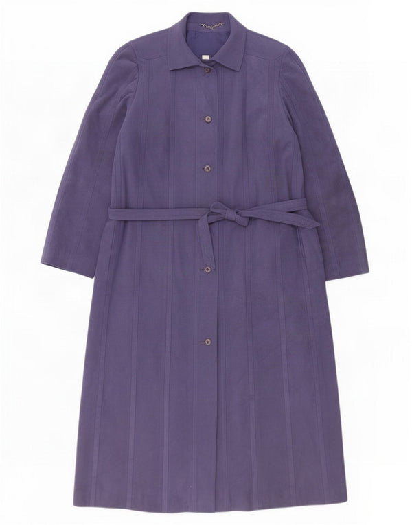 Cojana Womens Faux Suede Overcoat UK 12 Medium Purple Polyester