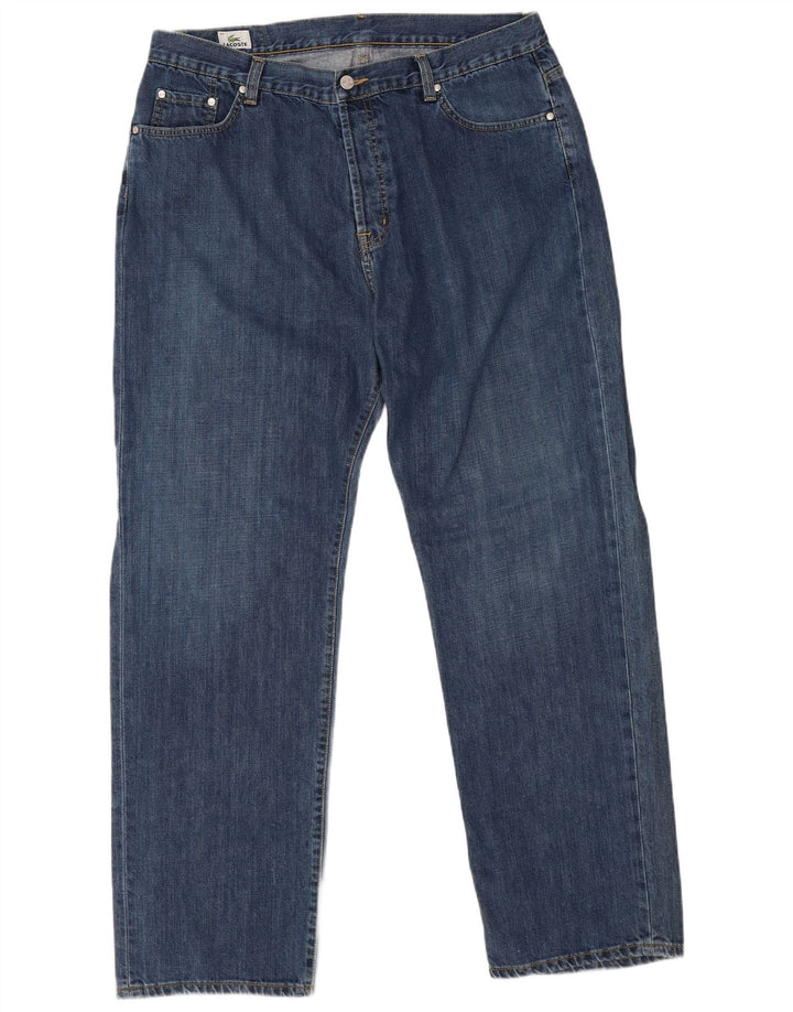Lacoste Mens Straight Jeans Size 48 XL W36 L31 Blue Cotton