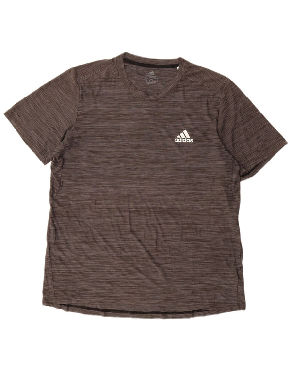 Adidas Mens Aeroready T-Shirt Top Large Grey Flecked Polyester