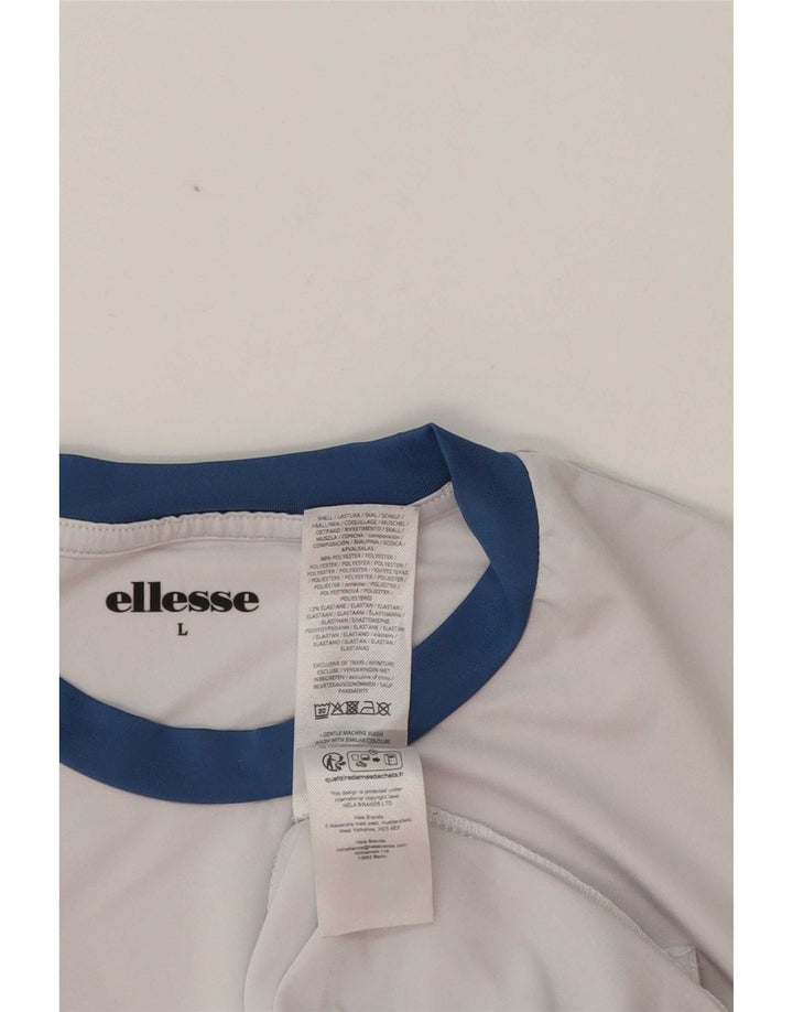 Ellesse Mens T-Shirt Large White Polyester