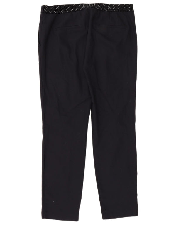 Zara Womens High Waist Slim Chino Trousers XL W32 L28 Navy Blue