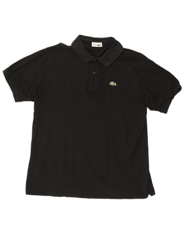 LACOSTE Mens Polo Shirt Size 6 XL Black Cotton