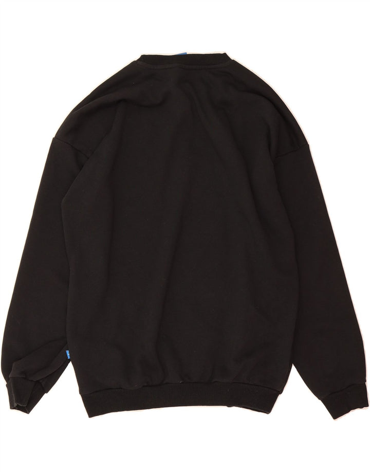 ADIDAS Womens Oversized Graphic Sweatshirt Jumper UK 12 Medium Black Vintage Adidas and Second-Hand Adidas from Messina Hembry 